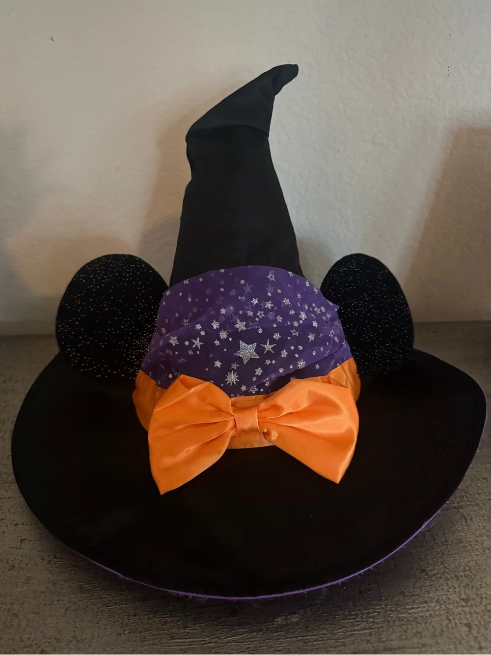Disney Girls Minnie Purple Halloween Witch Dress with Matching Hat